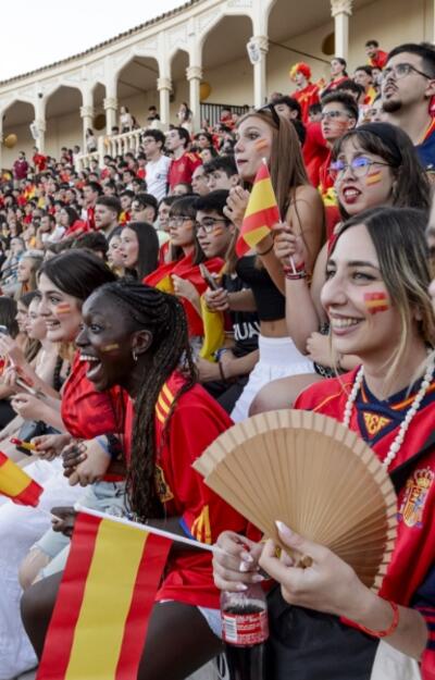Crowd of fans at sporting event